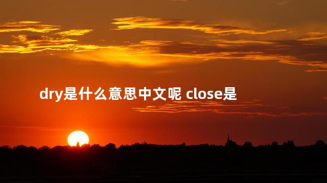 dry是什么意思中文呢 close是什么意思